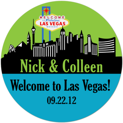 Las Vegas Skyline Personalized Sticker - Welcome To Las Vegas Sign (480x480), Png Download