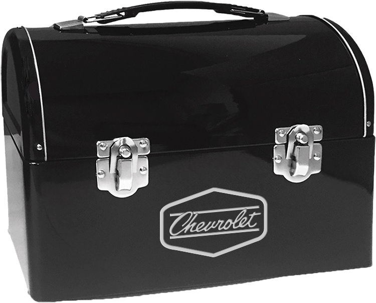 Retro Metal Domed Lunch Box - Lunchboxes.com Plain Metal Dome Lunch Box - Black (819x650), Png Download