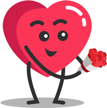 Cartoon Red Love Send Flowers - Vector Graphics (450x450), Png Download