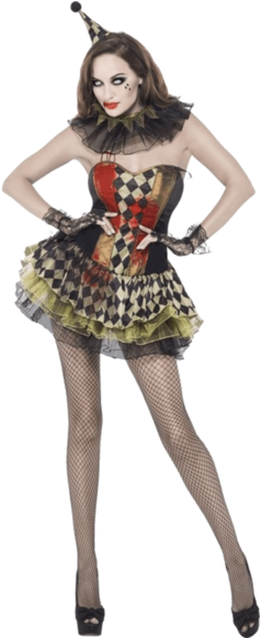Scary Meets Sexy In This Adult Zombie Clown Costume - Clown Costumes For Couples (366x580), Png Download