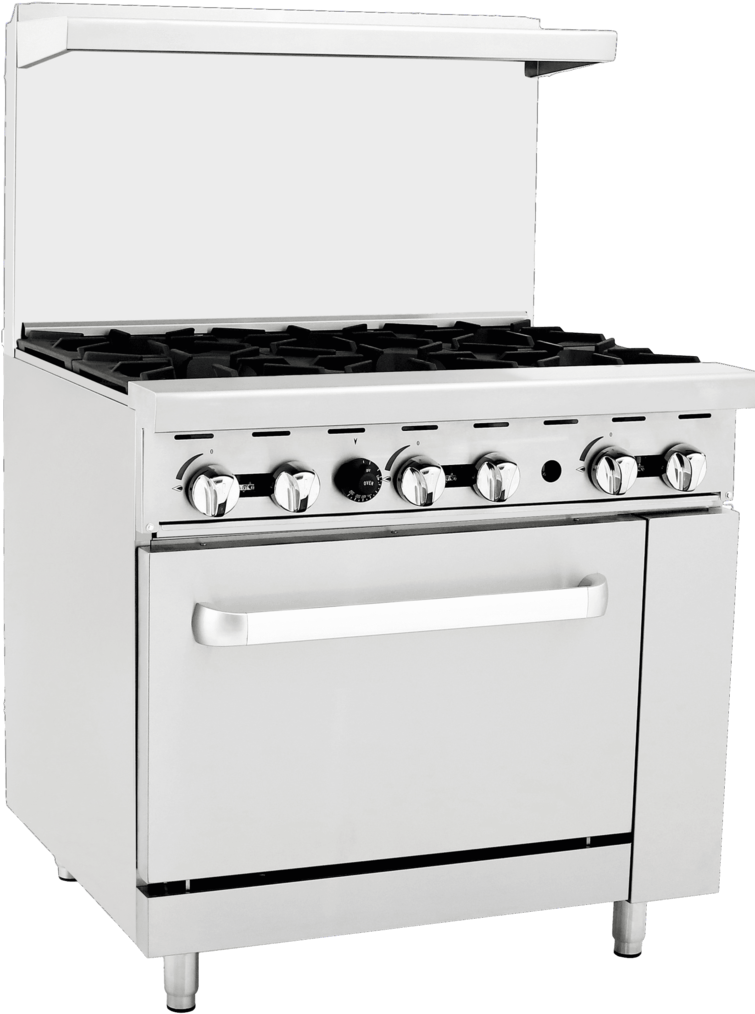 Atosa 6 Burner Range (766x1024), Png Download