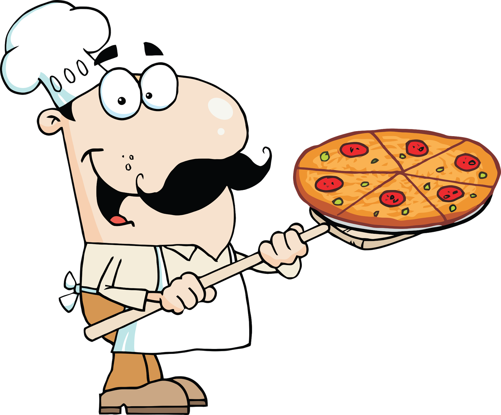 Cartoon Italian Pizza Guy - Pizza Man Clipart (1600x1326), Png Download