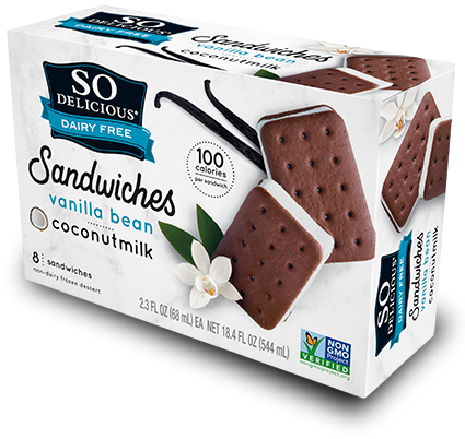 Vanilla Sandwiches - So Delicious Ice Cream Sandwich (480x510), Png Download