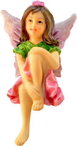 Emma The Sitting Garden Fairy A Miniature Fairy - Glitzglam Emma The Sitting Garden Fairy - A Miniature (500x500), Png Download