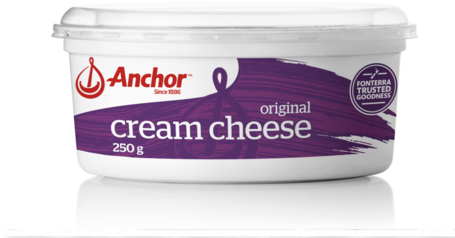 Anchor Cream Cheese Original 250g Tub - Cream Cheese (454x550), Png Download