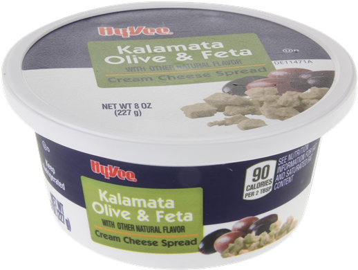 Hy-vee Kalamata Olive & Feta Cream Cheese Spread - Kalamata Olive And Feta Cheese Spread Sold (600x451), Png Download