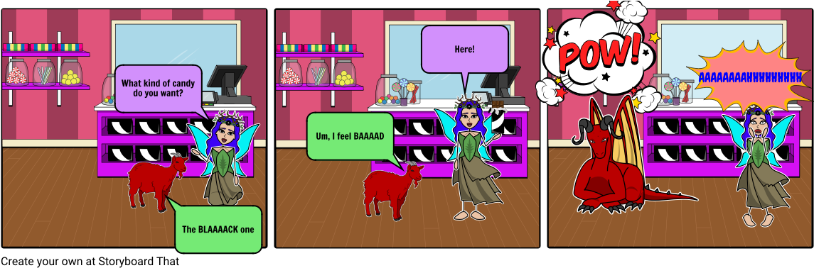 Goat And The Fairy - Cartoon (1164x385), Png Download