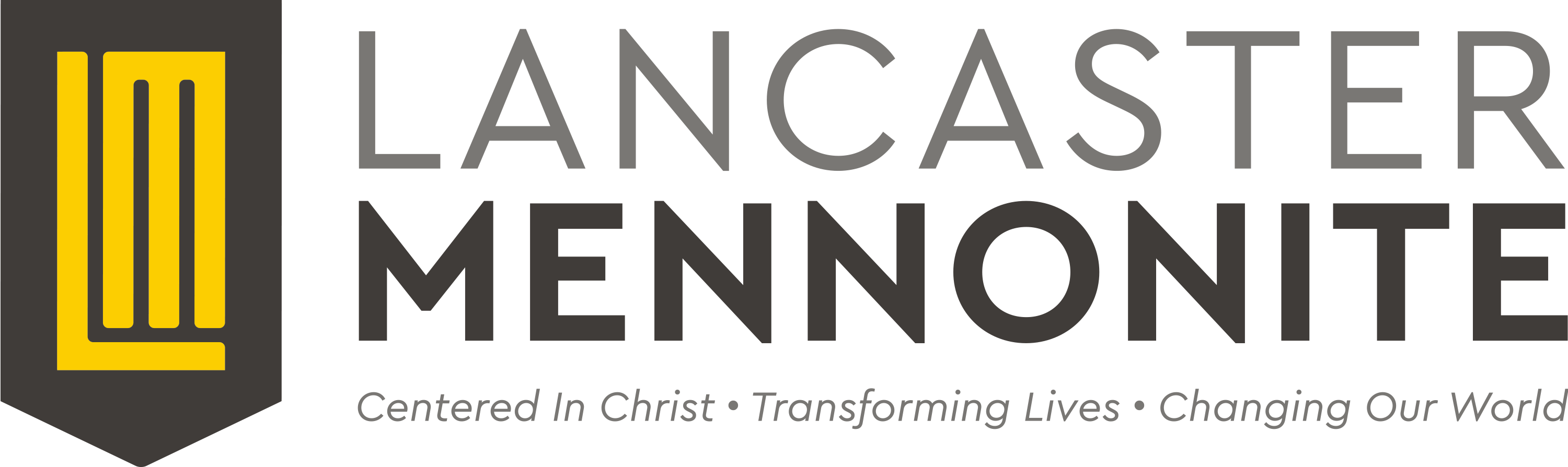 Full Logo Black - Lancaster Mennonite School Logo (3000x894), Png Download