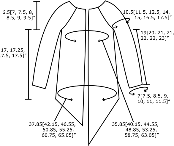 With Rs Facing And Using Circular/straight Needles, - Schematic (600x495), Png Download