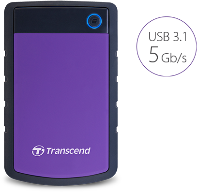 The Storejet 25h3 External Hard Drive Is Equipped With - 2.5" External Hard Drive 3 Tb Transcend Storejet 25h3p (600x450), Png Download