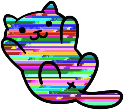 Glitch Kitty - Cat (405x360), Png Download