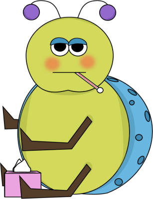 Sick Cliparts - Flu Bug Clip Art (307x400), Png Download