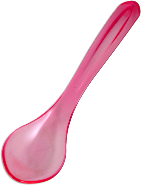 Yocup Plastic Transparent Wave Spoons, Pink - Plastic (1000x1000), Png Download