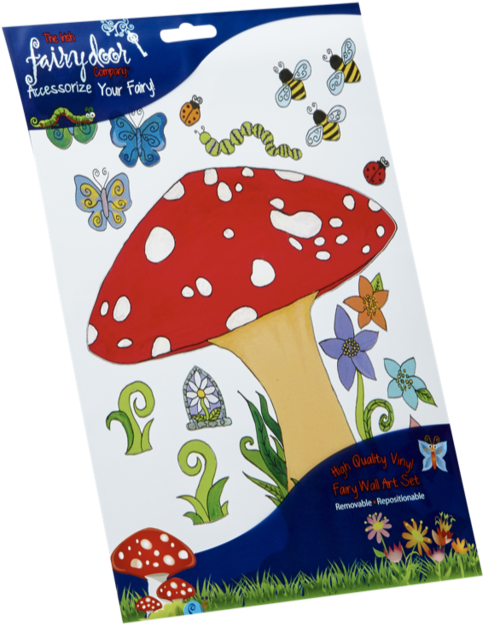 Irish Fairy Toadstool Wall Art Pack - Irish Fairy Door Company Irish Fairy Fun Bundle Pack. (1024x767), Png Download