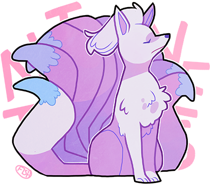 Art Pokemon Ninetails Pokeddexy - Art (450x393), Png Download