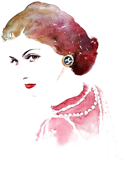Bath Drawing Watercolor Banner Transparent - Coco Chanel Portrait Painting (564x762), Png Download