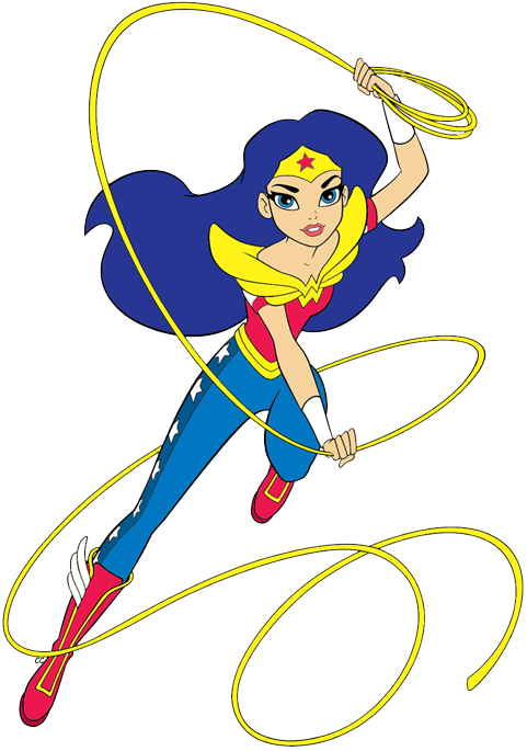 Dc Super Hero Girls Clip Art Cartoon Clip Art - Super Hero Girls Wonder Woman Png (481x685), Png Download