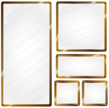 Golden Metallic Frame Glass Effect, Frame, Gold, Metal - Green Metallic Frame (360x360), Png Download