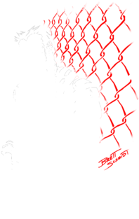 Tattoo Muscle Brute Chain Link Fence - Illustration (674x518), Png Download