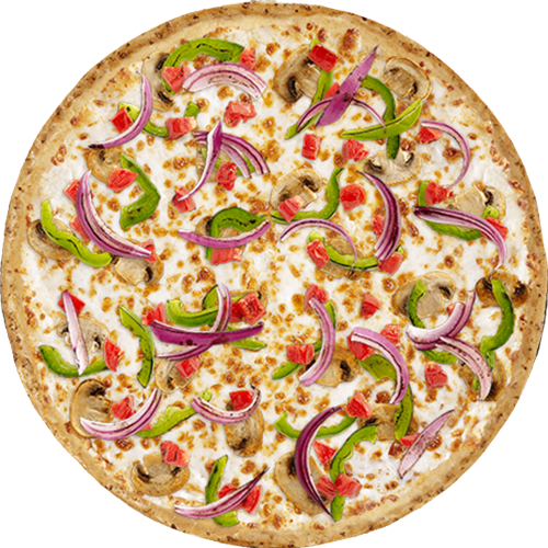 Vegetarian Pizza - Vegetarian Pizza Top View (500x500), Png Download