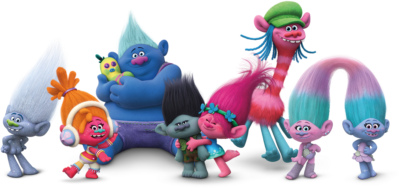 All Of The Main Trolls - Transparent Trolls (1340x646), Png Download