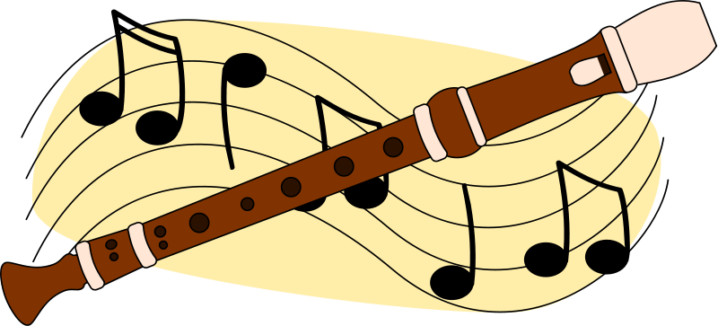 Music Notes Clipart Musical Entertainment - Flute Clipart (800x363), Png Download