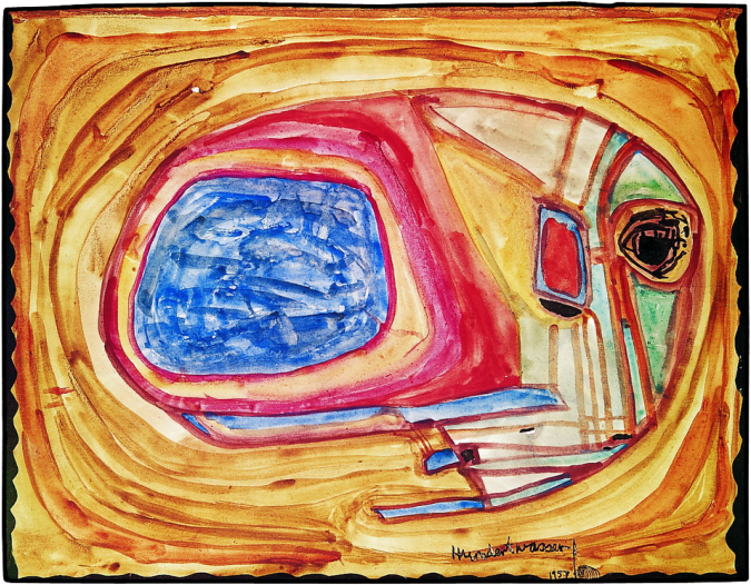 Watercolour In A Guest Book On Light Yellowish-brown - Painting (760x600), Png Download