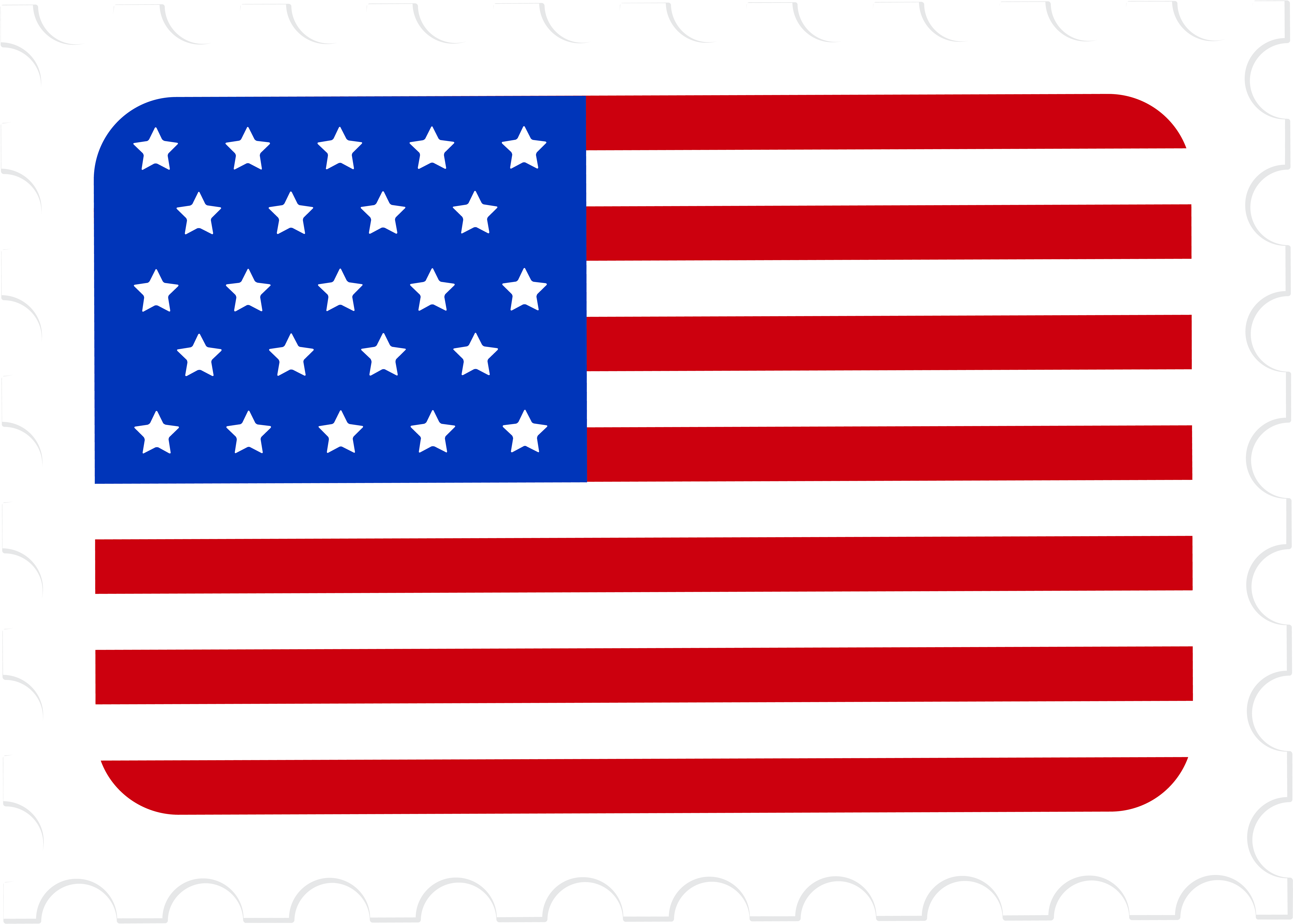 Usa Flag Postage Stamp Png Clip Art Image Gallery Yopriceville - Stamp Clipart (8000x5733), Png Download