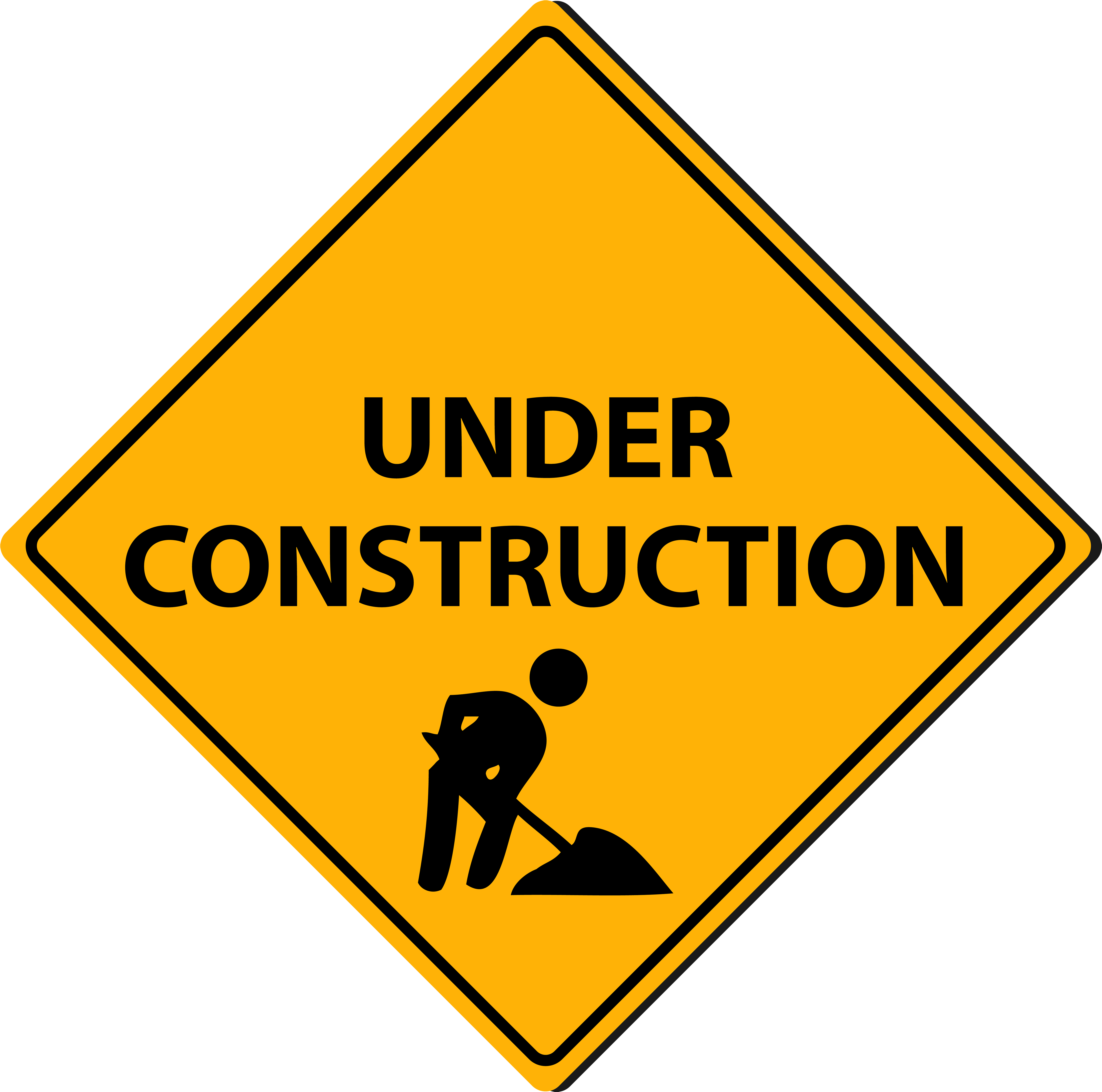 Triangle Under Construction Sign Png Clipart - Under Construction Sign Png (5000x4953), Png Download