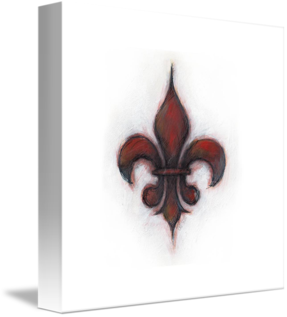 "fleur De Lis" By Cat Scott, Louisville - Gallery-wrapped Canvas Art Print 11 X 11 Entitled Fleur (589x650), Png Download