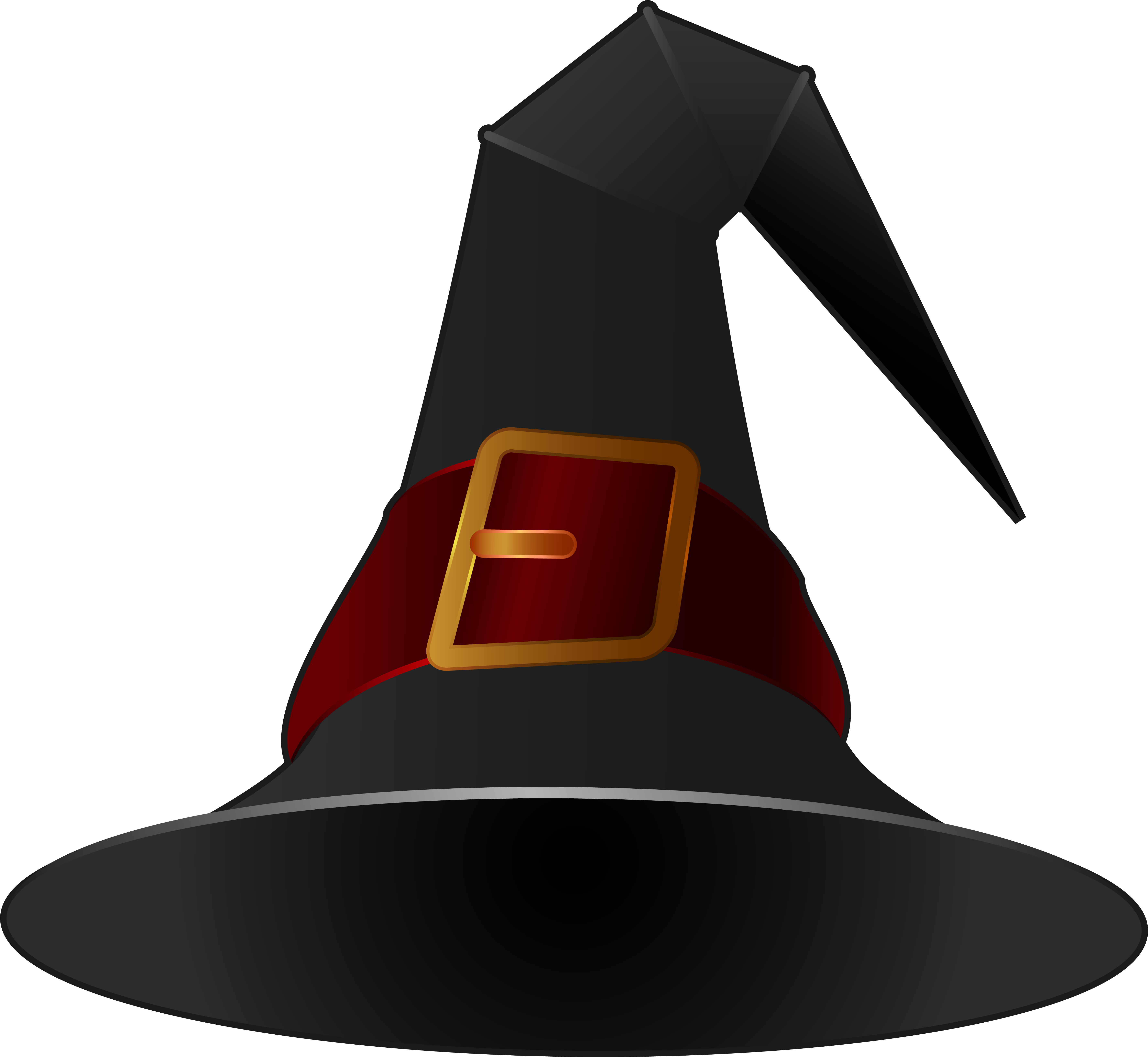 Black Witch Hat Png Clipart Image - Witch Hat Png (600x553), Png Download