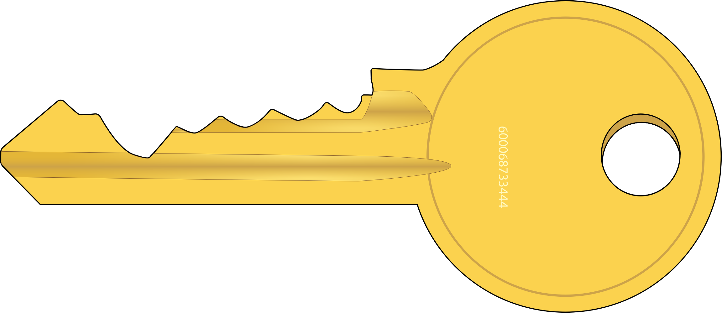Key Png Image - Hand-stamped Personalized Key Necklace (2304x999), Png Download