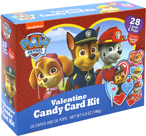 The Candy Lab - Nickelodeon Paw Patrol Valentine Candy Card Kit (486x450), Png Download