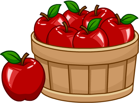 10 Apples Puffle Food - Basket Of Apples Png (448x333), Png Download