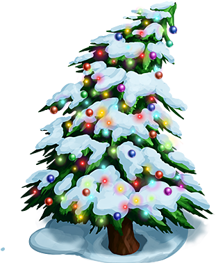 Christmas Tree Snow Png (384x384), Png Download