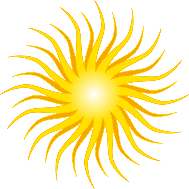 Yellow, Sun, Round, Orange, Rays, Shine - Sun Clip Art (640x640), Png Download