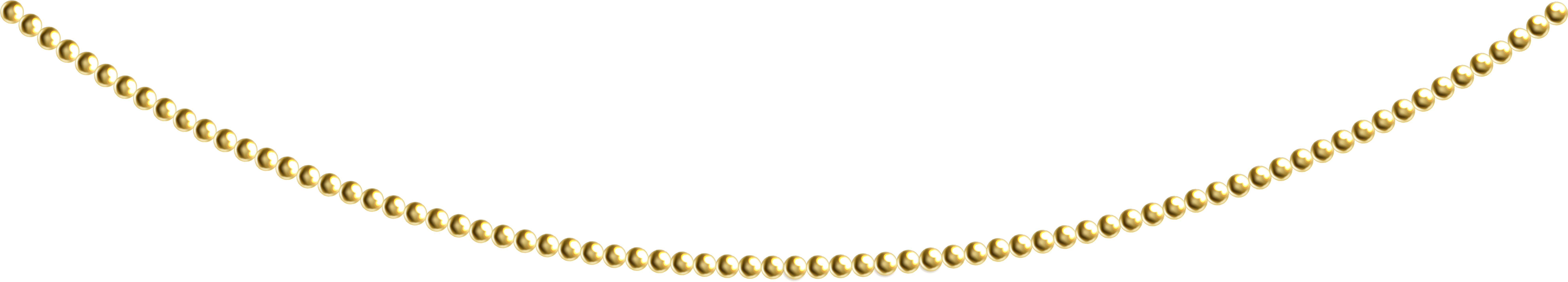 Gold Chains Transparent Download - Transparent Background Beads Clipart (8000x1661), Png Download