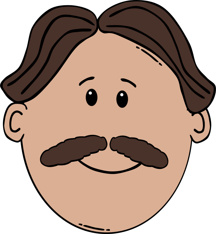 How To Set Use Cartoon Man With Mustache Clipart (552x597), Png Download