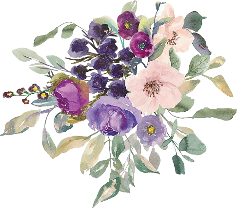 Flowers Watercolor Flowers Flowerlover Flores Springflo - Purple Watercolor Flowers Png (486x428), Png Download