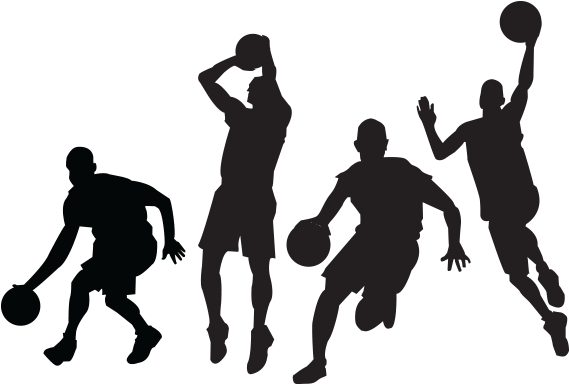 Netball Clipart Basketball - Basketball Player Silhouette Png (1200x628), Png Download