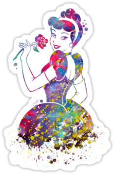 Cinderella Disney Princess Watercolor By Bittermoon - Illustration (375x360), Png Download
