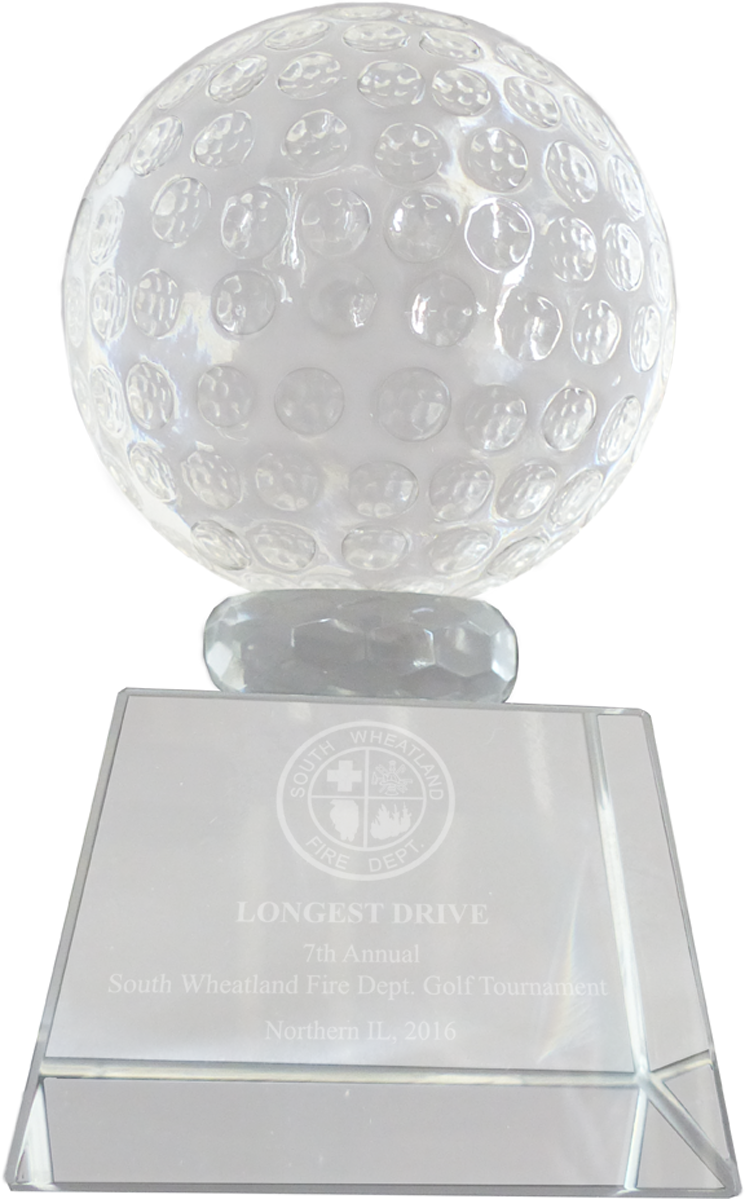 Golfonline Crystal Golf Ball Trophy (745x1200), Png Download