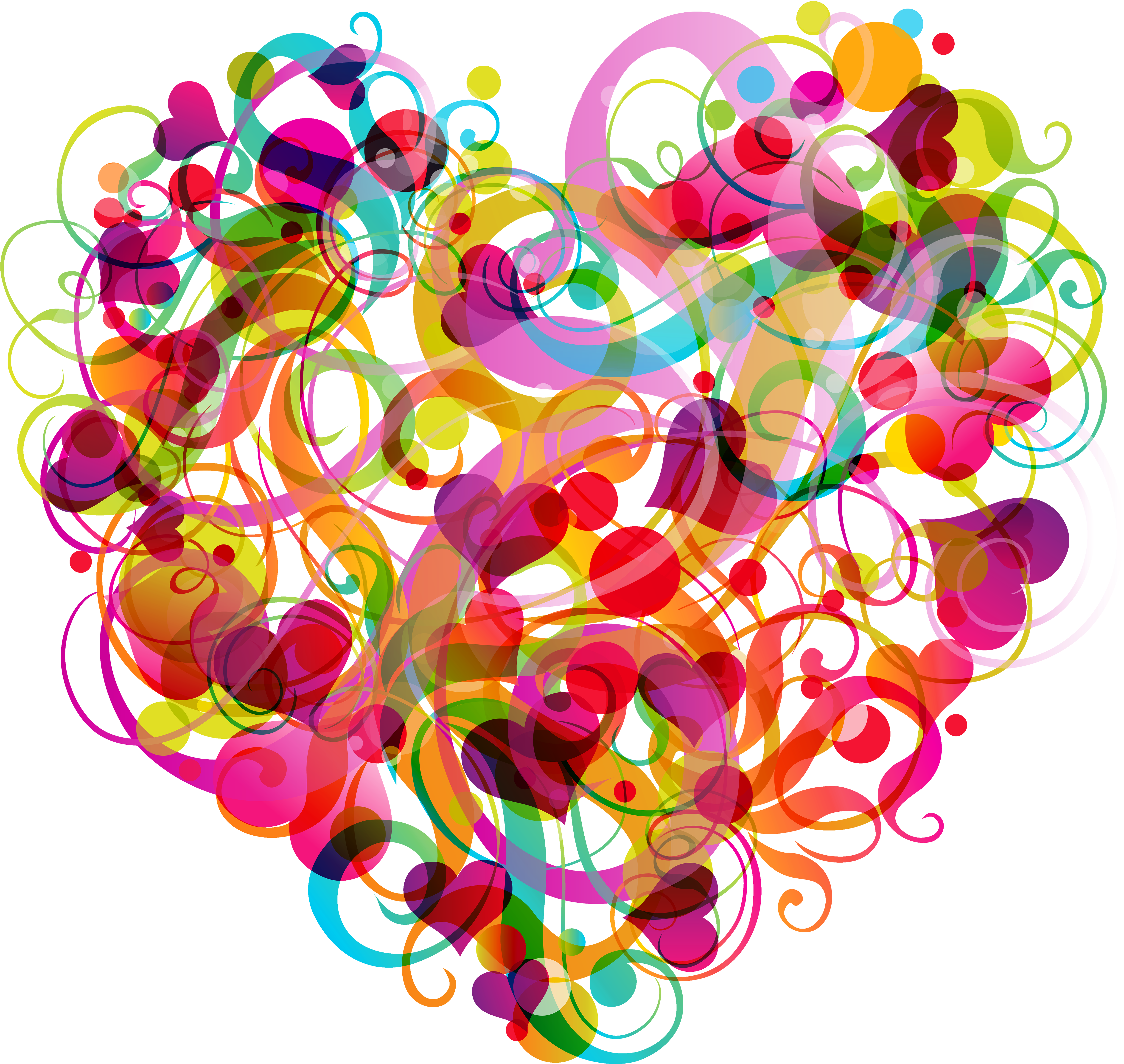 Abstract Clipart Abstract Heart - Colorful Heart Png (5000x4732), Png Download
