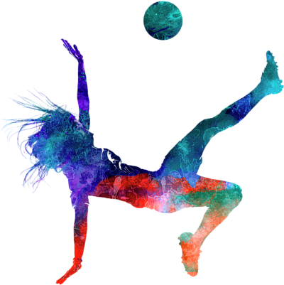Bleed Area May Not Be Visible - Abstract Soccer Player Art (600x480), Png Download