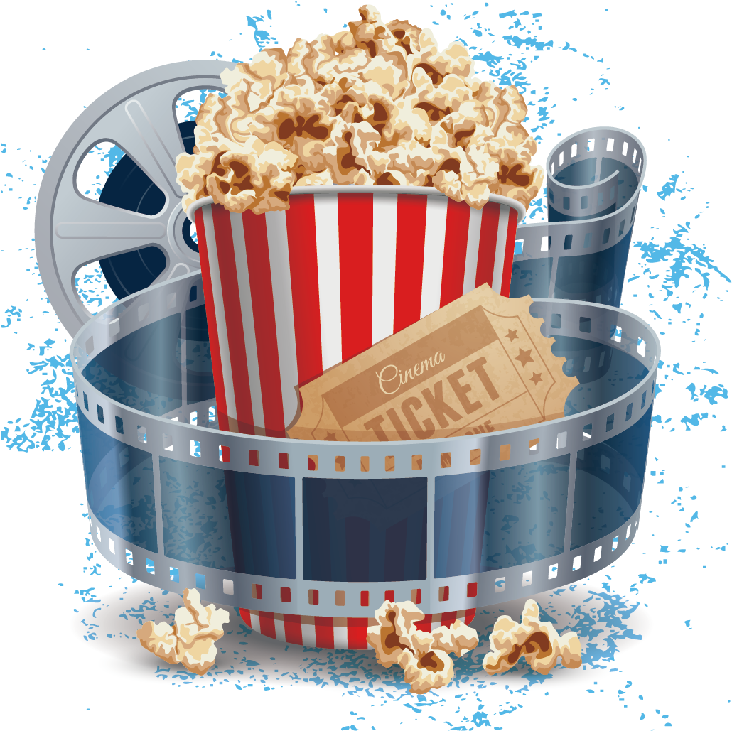 Film Cinema Illustration - Popcorn And Projector Movie (1181x1181), Png Download