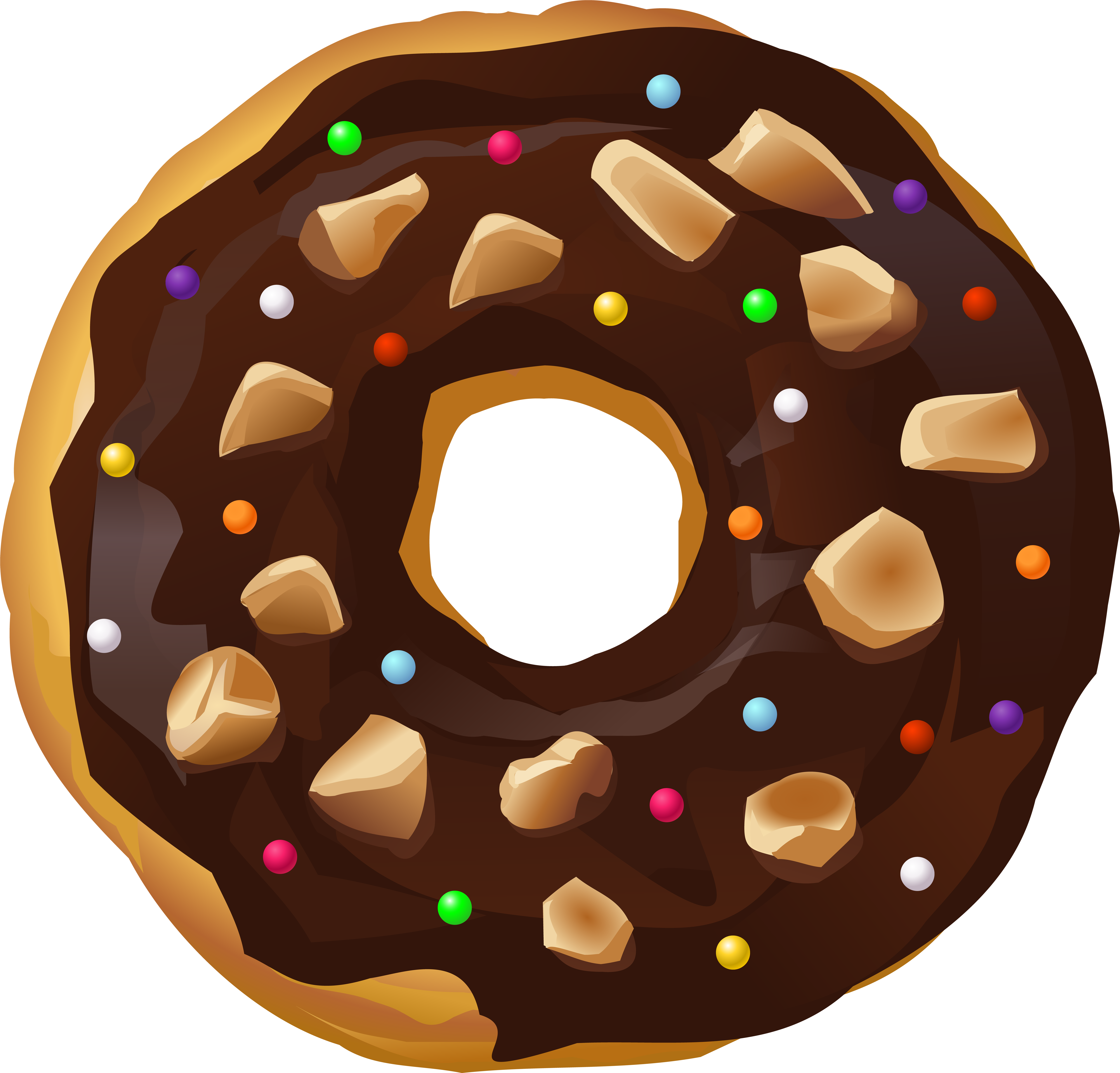 Chocolate Donut Transparent Png Clip Art Image (8000x7663), Png Download