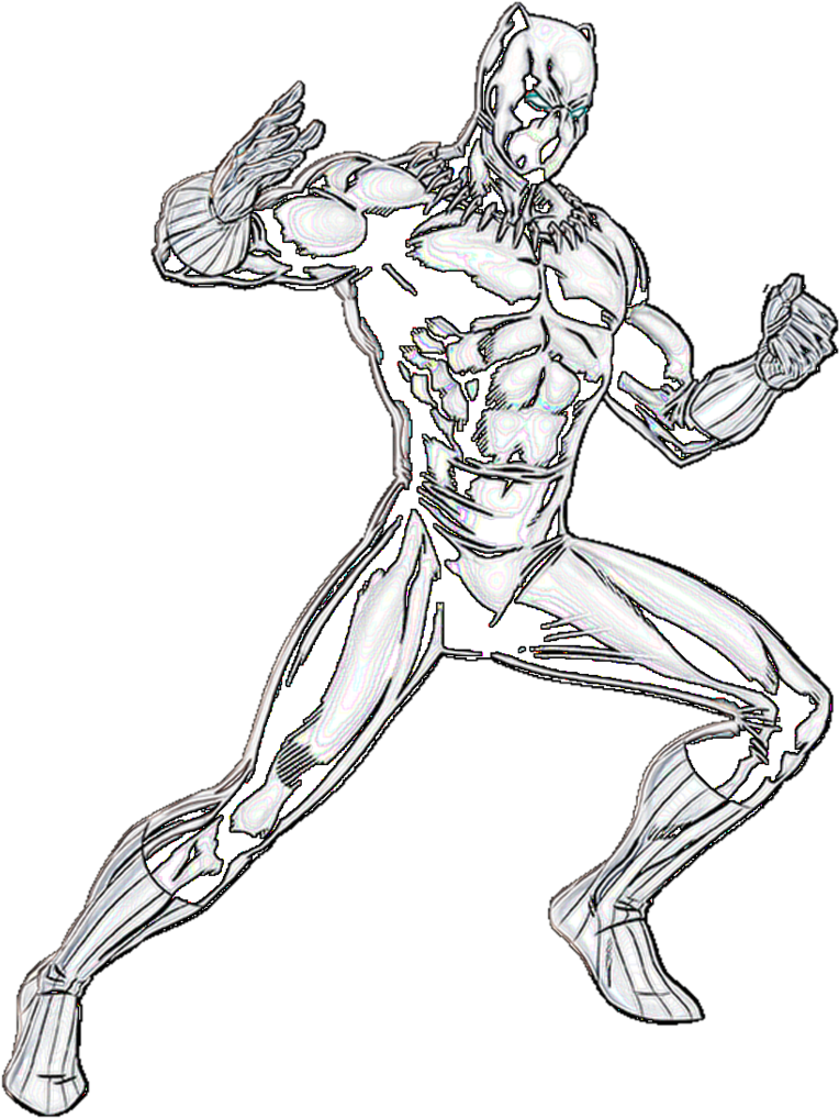 Black Panther Drawing At Getdrawings - Black Panther Line Art (781x1023), Png Download