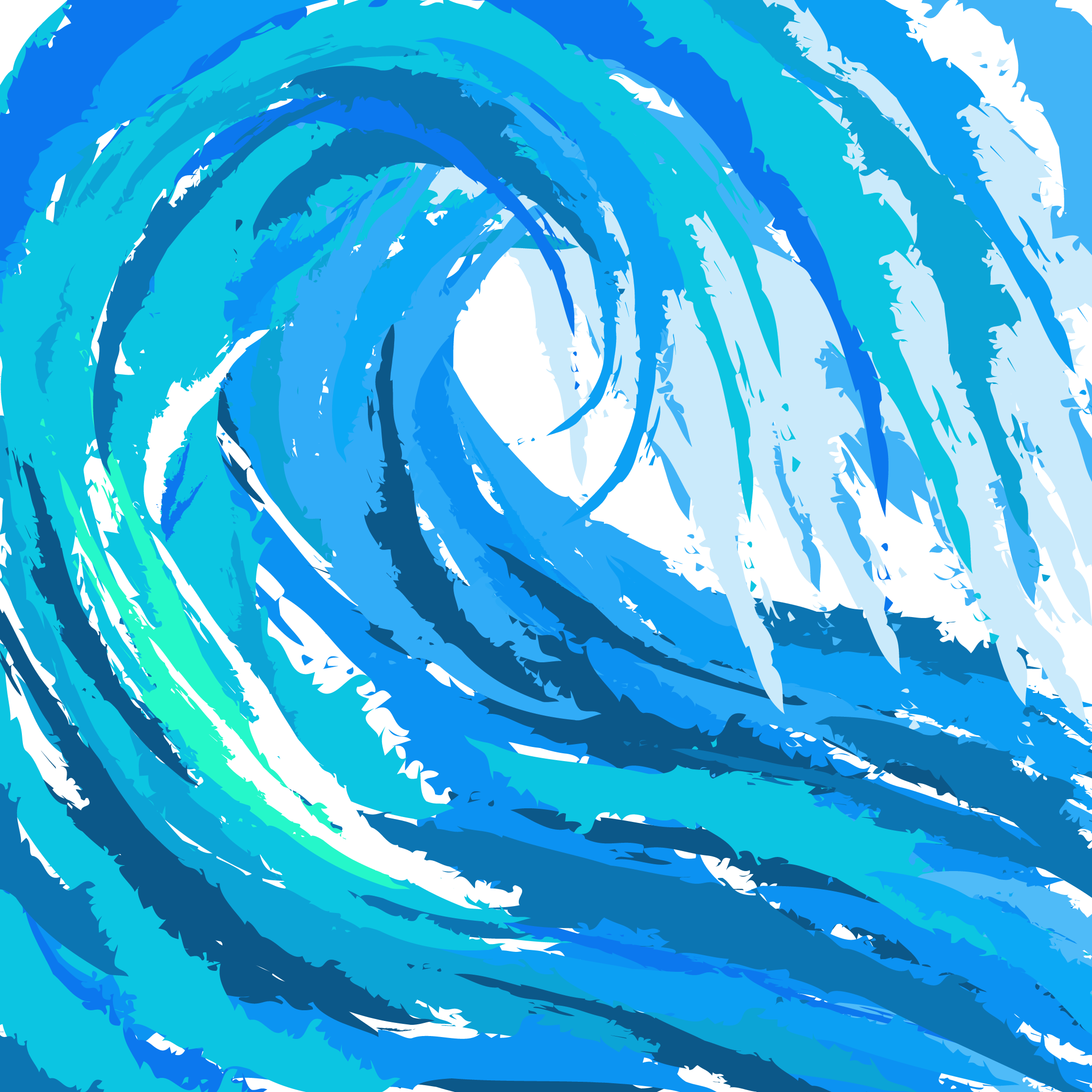 Surfing Silhouette Download - Watercolor Wave (2244x2244), Png Download