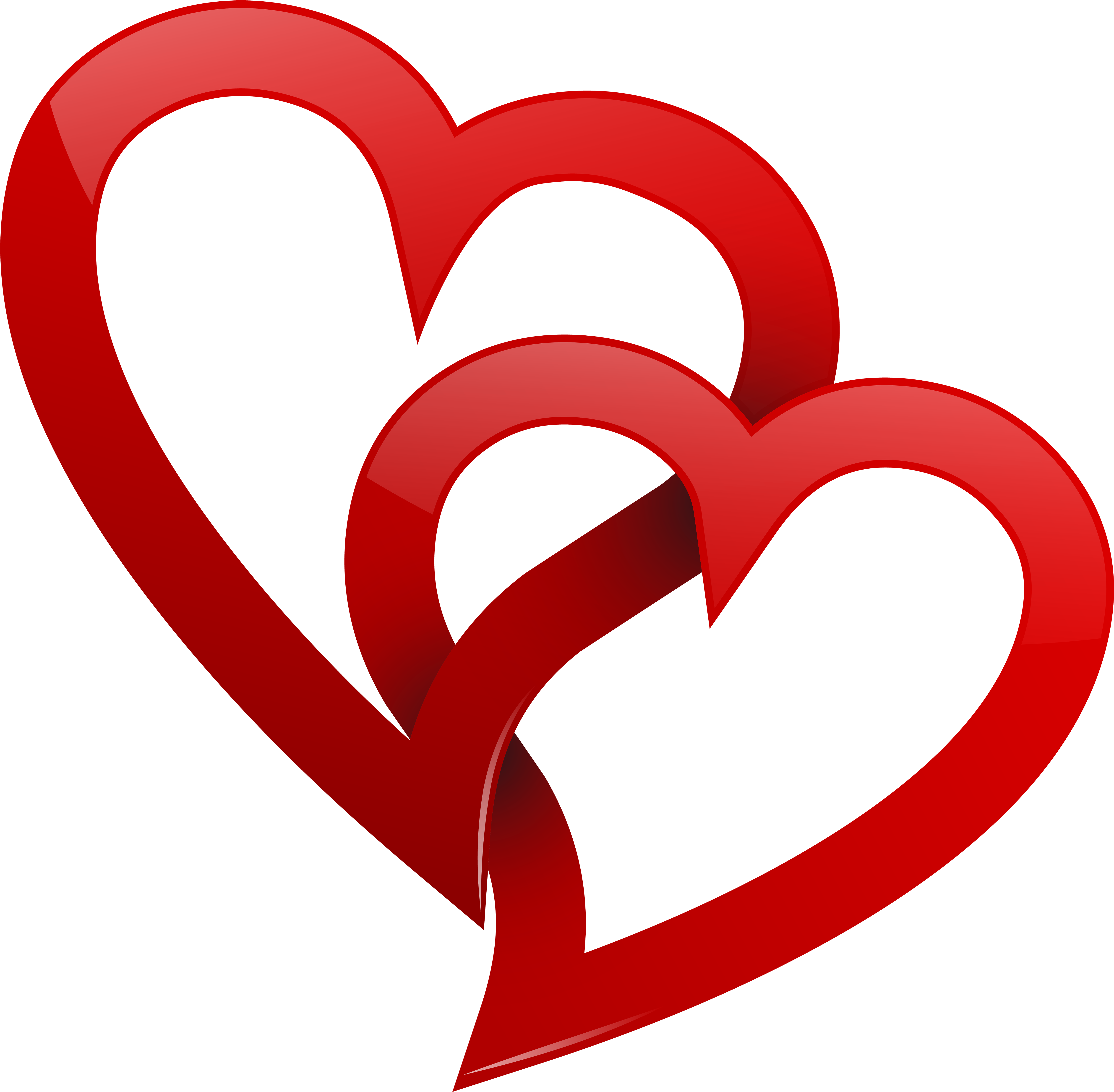 Two Red Hearts Png Clipart - Wedding Heart Png (5000x4899), Png Download