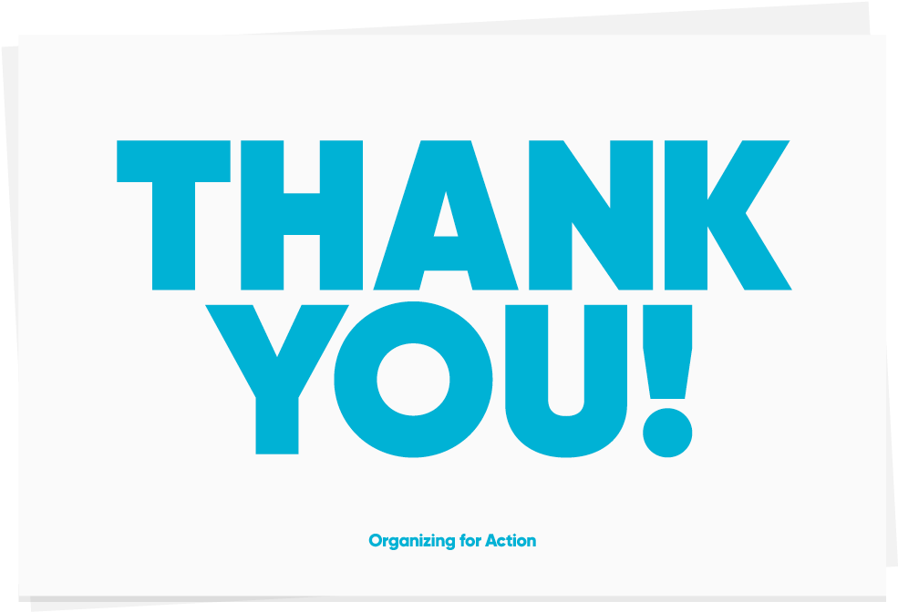Thank You Placards - Organizing For Action (1024x768), Png Download